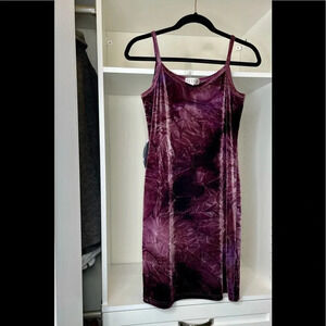 Eline Tie-Dyed Velvet Slip Dress Size Small